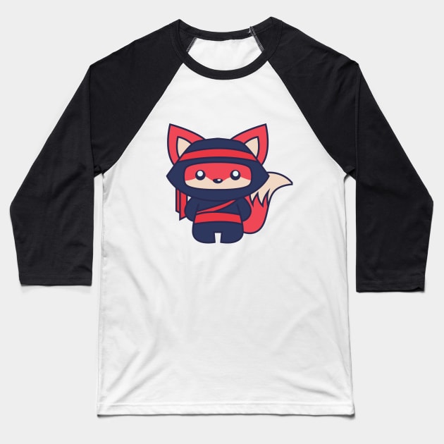 fox in cartoon costume cute style gift Baseball T-Shirt by Midoart